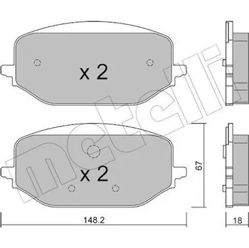 Brzdová destička Sada brzdových destiček, kotoučová brzda METELLI 22-1351-0