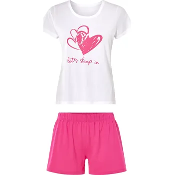 Dámské noční prádlo esmara® Dámské pyžamo (bílá/růžová, L (44/46))