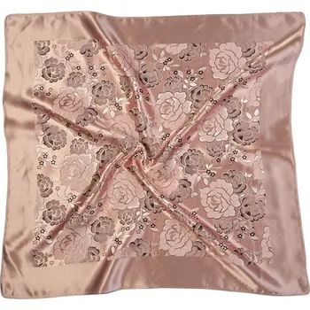 Šátek HEDVA ČESKÝ BROKÁT Šátek Ondrin VSh 77x77 RŮŽE lososová