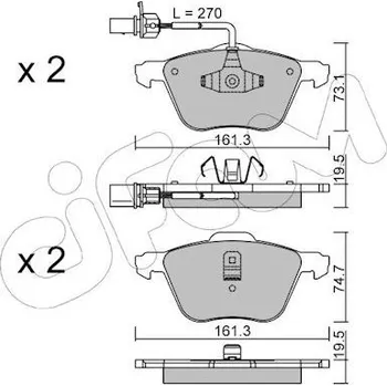 Auto-moto Sada brzdových destiček, kotoučová brzda CIFAM 822-551-0