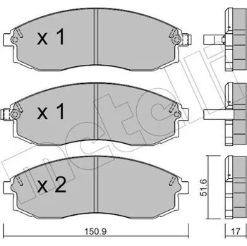 Brzdová destička Sada brzdových destiček, kotoučová brzda METELLI 22-0306-0
