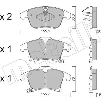 Brzdová destička Sada brzdových destiček, kotoučová brzda METELLI 22-1039-0