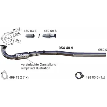 Výfukový systém Výfuková trubka ERNST 054409