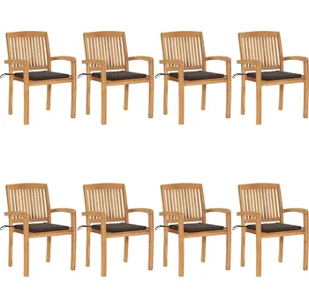 OMAXI Stohovatelné zahradní židle s poduškami 8 ks masivní teak 450178