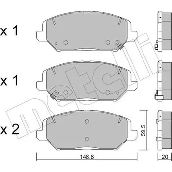 Brzdová destička Sada brzdových destiček, kotoučová brzda METELLI 22-1163-0