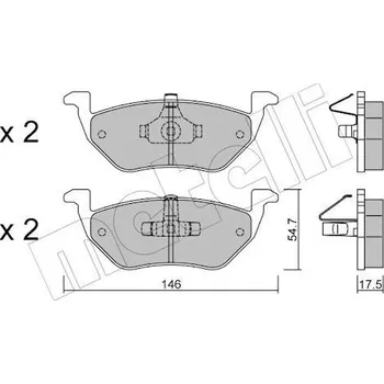Brzdový systém Sada brzdových destiček, kotoučová brzda METELLI 22-0907-0