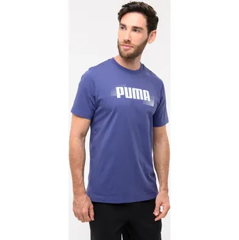 Pánské tričko PUMA Pánské bavlněné tričko s krátkým rukávem S MODRÁ