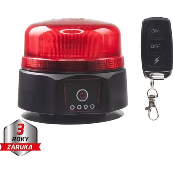 Nabíjecí stanice AKU LED maják, 36xLED červený, dálkové ovládání, magnet, ECE R65