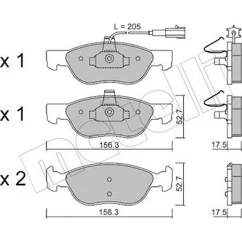 Brzdová destička Sada brzdových destiček, kotoučová brzda METELLI 22-0082-0