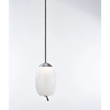 Brokis Zaoblené závěsné svítidlo Knot Uovo Barva skla: Šedá kouřová matná, Povrch montury: Mosaz, Povrch rozety: Mosaz PC01018_020