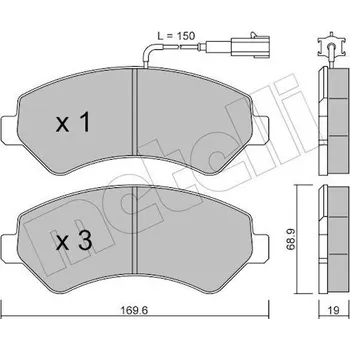 Brzdová destička Sada brzdových destiček, kotoučová brzda METELLI 22-0709-0
