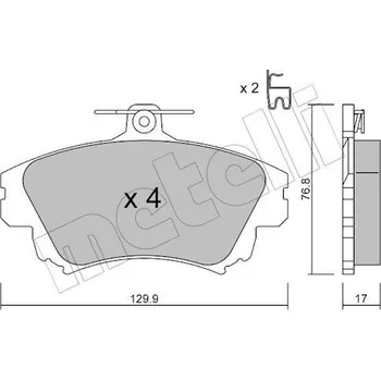 Brzdová destička Sada brzdových destiček, kotoučová brzda METELLI 22-0286-0