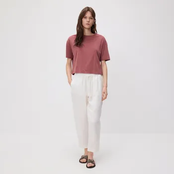 Reserved - Kalhoty jogger se lnem - bílá - 698AC-00X - 698AC-00X-M