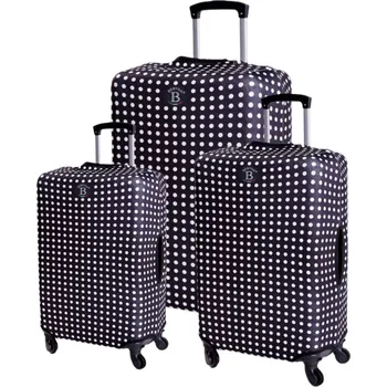 Obal na cestovní kufr BERTOO - Černé puntíky set 3 kusy (M, L, XXL)