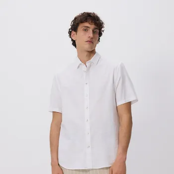 Pánské oblečení Reserved - Košile střihu regular s vysokým podílem lnu - bílá - 344CA-00X - 344CA-00X-M