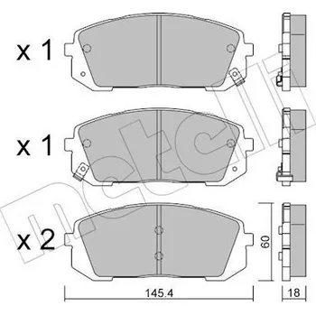 Brzdová destička Sada brzdových destiček, kotoučová brzda METELLI 22-1298-0