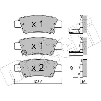 Brzdová destička Sada brzdových destiček, kotoučová brzda METELLI 22-0790-0