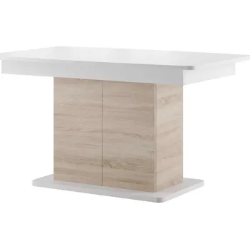 Jídelní stůl Jídelní rozkládací stůl Star 03 s úložným prostorem 140/210 cm dub Sonoma/bílý