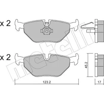 Brzdový systém Sada brzdových destiček, kotoučová brzda METELLI 22-0261-0