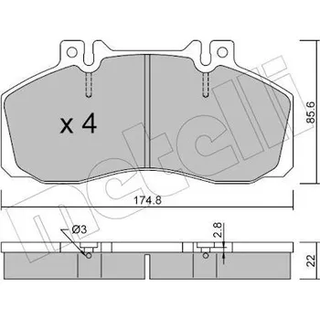 Brzdová destička Sada brzdových destiček, kotoučová brzda METELLI 22-0267-0