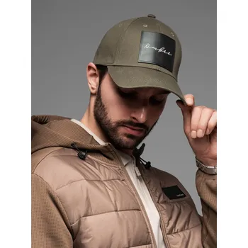 Módní doplněk Ombre Clothing Pánské Pánská kšiltovka s kšiltem a velkou nášivkou khaki Ombre Clothing Zelená ONE SIZE (2776952)