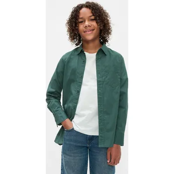 Chlapecké tričko GAP Chlapecké Dětská popelínová košile GAP Zelená 104-110 (2491068)