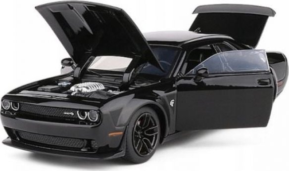 Dodge Challenger Helicat SRT kovový model hračka na baterie světla zvuk 1:32 Černá