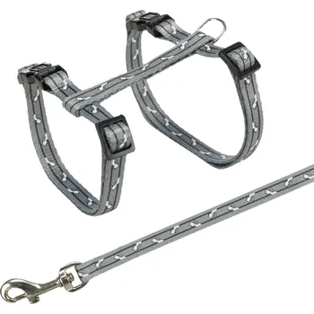 Postroj s vodítkem pro kočku - motiv 27-45cm/10mm 1,20m