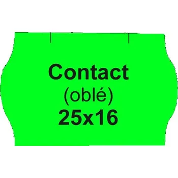 Speciální papír Etikety cen. CONTACT 25x16 oblé - 1125 etiket/kotouček, zelené CONTACT