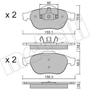 Brzdová destička Sada brzdových destiček, kotoučová brzda METELLI 22-0336-1