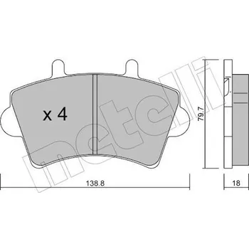 Brzdová destička Sada brzdových destiček, kotoučová brzda METELLI 22-0545-0