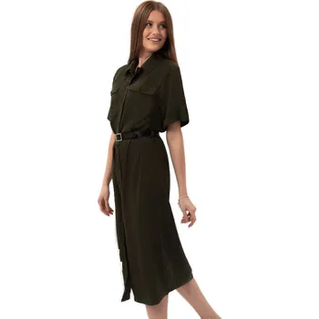 Dámské šaty Dámské šaty VOLCANO-HANA-302-KHAKI Zelená M