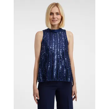 Dámská halenka Orsay Dámské Tmavě modrá dámská halenka s flitry ORSAY Modrá XS (2135172)
