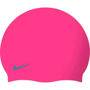 Juniorská plavecká čepice NIKE SWIM-SOLID SILICONE CAP PINK S-PINK S Růžová UNI