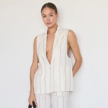 Reserved - Dlouhá vesta s lnem - vícebarevná - YS842-MLC - YS842-MLC-L