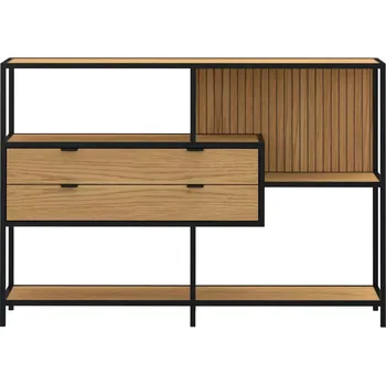 Knihovna Knihovna Seaford III 114 cm dub divoký/černá