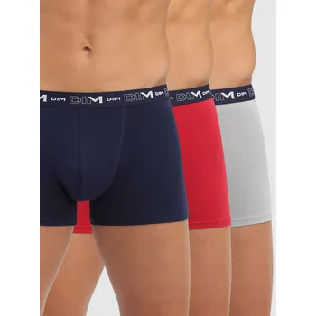 DIM Pánské Sada tří pánských boxerek v tmavě modré, červené a světle šedé barvě Dim COTTON STRETCH BOXER Modrá XXL (2613956)