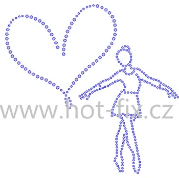 CB004 - baletka nažehlovací hot-fix kamínková aplikace na textil, rozměry cca 15,5x15,1cm barva: polobroušené kameny barva 201 AB Crystal /stříbrná s duhovým efektem