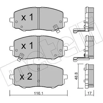 Brzdový systém Sada brzdových destiček, kotoučová brzda METELLI 22-0912-0