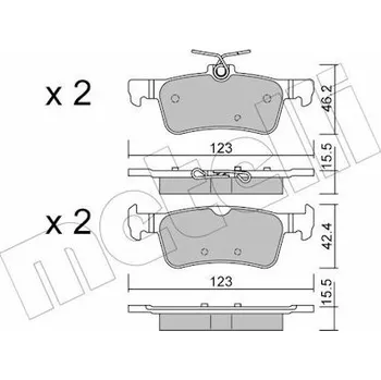 Brzdová destička Sada brzdových destiček, kotoučová brzda METELLI 22-1042-0