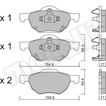 Brzdový systém Sada brzdových destiček, kotoučová brzda METELLI 22-0730-0