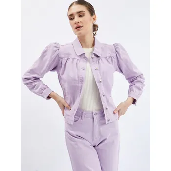 Dámská bunda Orsay Dámské Světle fialová dámská džínová bunda s nabíranými rukávy ORSAY Fialová M (1963150)