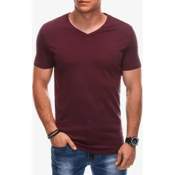 Pánské tričko Edoti Pánské Vínové pánské basic tričko Edoti Červená L (2319973)
