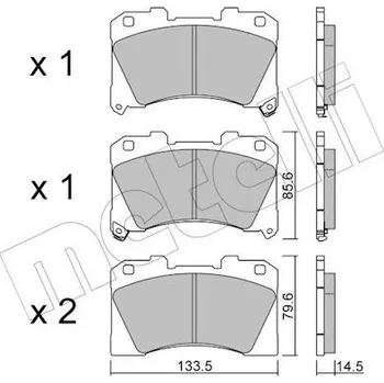 Brzdová destička Sada brzdových destiček, kotoučová brzda METELLI 22-1288-0