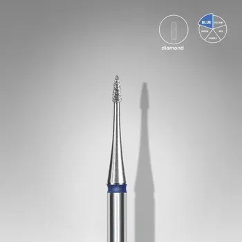 Bruska na nehty Staleks Diamantová fréza "Flame MINI" modrá 1/3 mm