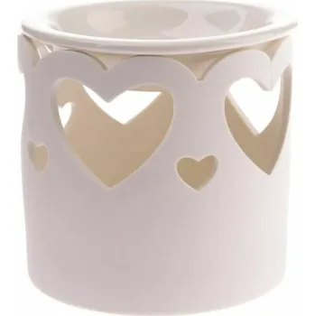 Aroma lampa Casa de Engel Home Porcelánová aromalampa se srdíčky, bílá, 1/36 Fialová UNI (2812158)