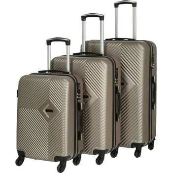Cestovní plastový kufr Folker velikost SADA, taupe