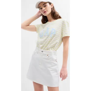 Dámské tričko GAP Dámské Pruhované tričko s logem GAP Žlutá S (2220068)