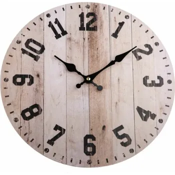 Hodiny Casa de Engel Home Dřevěné nástěnné hodiny, 0/12 Fialová UNI (2780927)