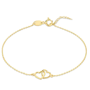 Náramek Olivie MINET Zlatý náramek se srdíčky Au 585/1000